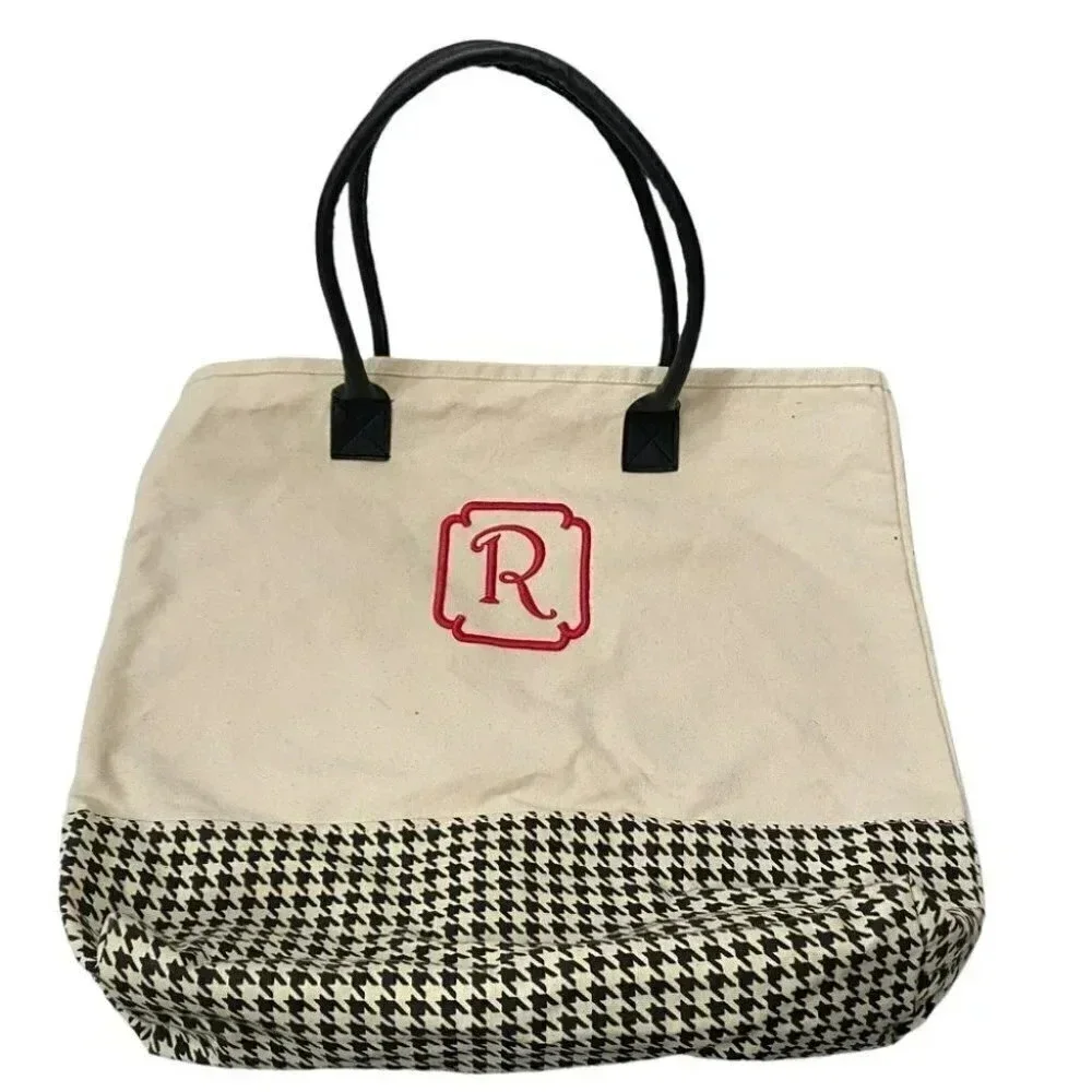 Monogram “R” canvas tote‎